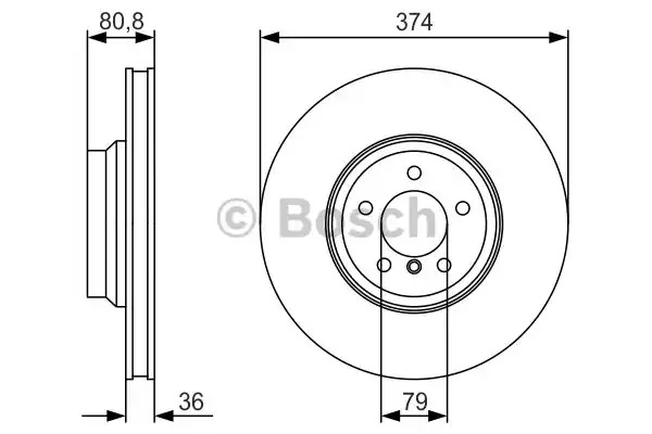 Тормозной диск BOSCH 0 986 479 R35 (BD1770)