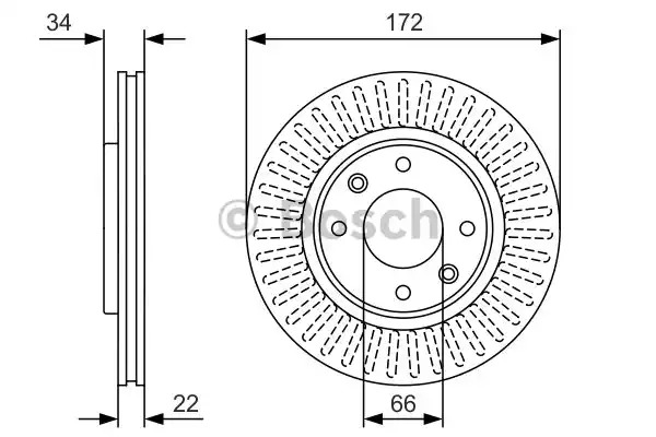 Тормозной диск BOSCH 0 986 479 R63 (BD1983, E1 90 R - 02C0289/0080)