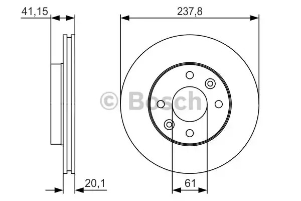 Тормозной диск BOSCH 0 986 479 R66 (BD1867, E1 90R-02C0349/0121)