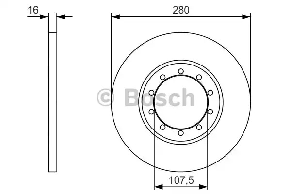Тормозной диск BOSCH 0 986 479 R92 (BD1888, E1 90R-02C0355/0224)