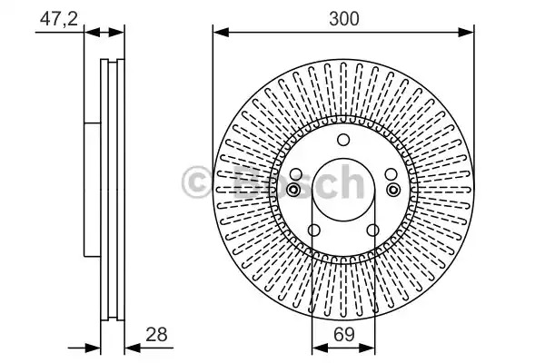 Тормозной диск BOSCH 0 986 479 S14 (BD1990, E1 90R-02C0074/0665)