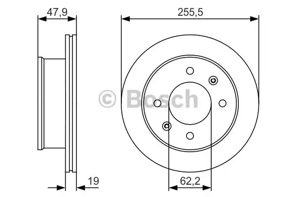 Тормозной диск BOSCH 0 986 479 S21 (BD1916, E1 90R-02C0349/0153)