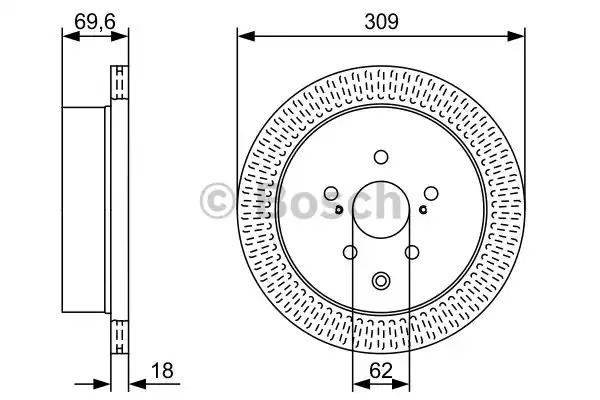 Тормозной диск BOSCH 0 986 479 T57 (BD1856)