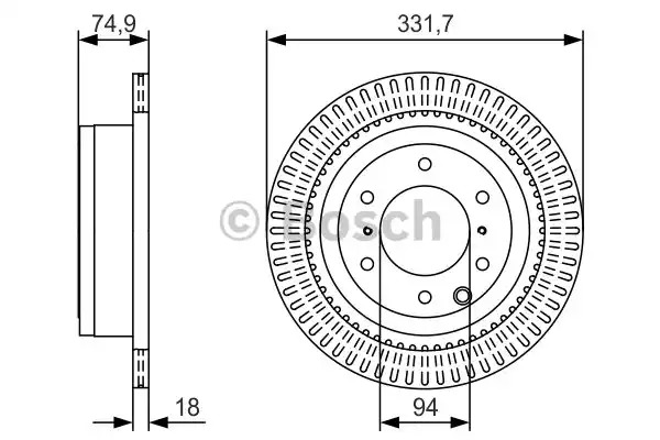 Тормозной диск BOSCH 0 986 479 T90 (BD2356)