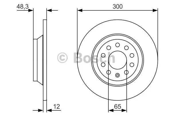 Тормозной диск BOSCH 0 986 479 V01 (BD2396, E1 90 R - 02C0100/0497)