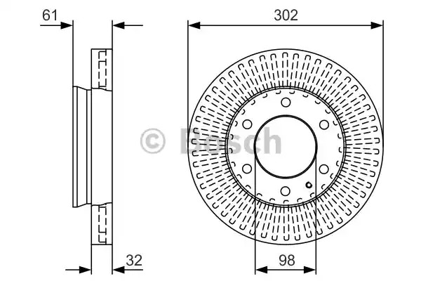 Тормозной диск BOSCH 0 986 479 V32 (BD2266)