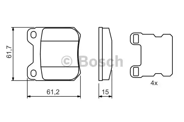 Комплект тормозных колодок BOSCH 0 986 490 500 (BP768, E1 90R-011195/311, 21050)