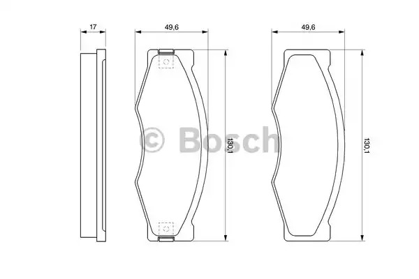 Комплект тормозных колодок BOSCH 0 986 490 990 (BP776, 21 119, 90R-01513/022)