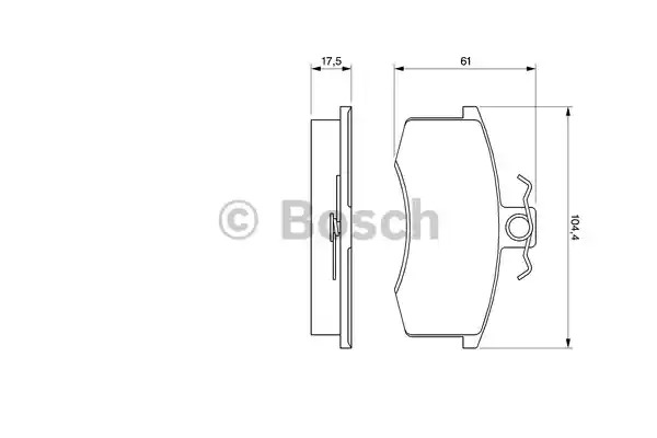 Комплект тормозных колодок BOSCH 0 986 491 700 (BP785, E1 90R-011195/318, 21 170)