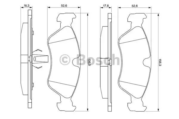 Комплект тормозных колодок BOSCH 0 986 491 900 (BP788, E1 90R - 011075/846, 21 190, 7666D796)