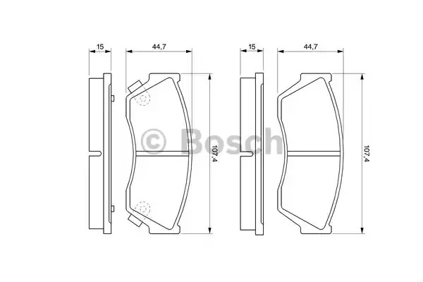 Комплект тормозных колодок BOSCH 0 986 493 340 (BP794, E1 90R - 011075/849, 21 334, 7156D276; 7331D451)