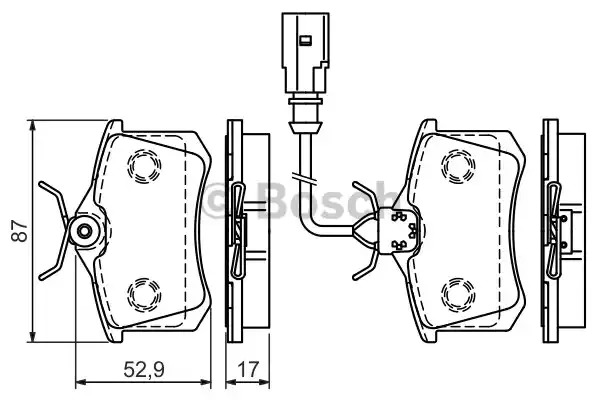 Комплект тормозных колодок BOSCH 0 986 494 025 (BP293, E9 90R-02A1081/0457, 20960)