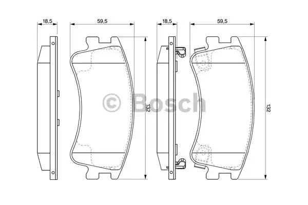 Комплект тормозных колодок BOSCH 0 986 494 079 (BP989, E1 - 90R-02A0219/0115, 24046, 7856D957)