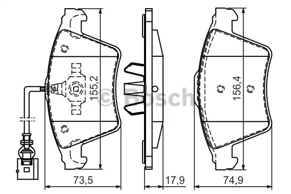 Комплект тормозных колодок BOSCH 0 986 494 107 (BP1017, E1 90R-011199/027, 23749, 8287D117)