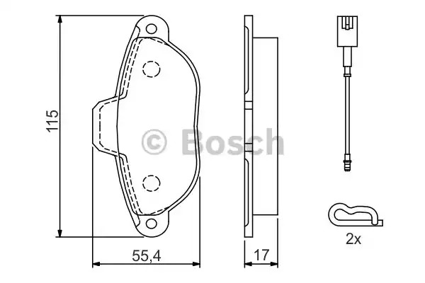 Комплект тормозных колодок BOSCH 0 986 494 115 (BP1025, E1 90R-011200/325, 21436, 8831D1619)