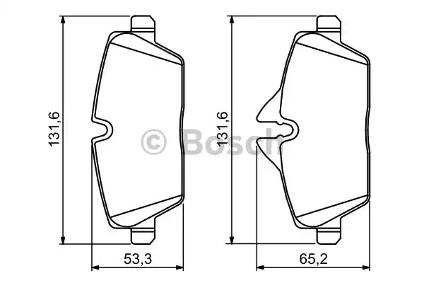 Комплект тормозных колодок BOSCH 0 986 494 120 (BP1030, E1 90R-011200/079, 23915)