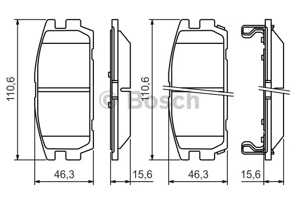 Комплект тормозных колодок BOSCH 0 986 494 137 (BP1048, E9 90R-01871/606, 23813)