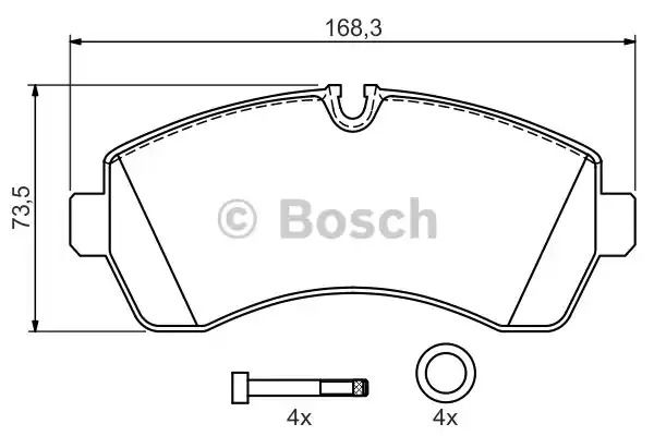 Комплект тормозных колодок BOSCH 0 986 494 194 (BP1104, E1 90R-011198/004, 29200, 8383D126)