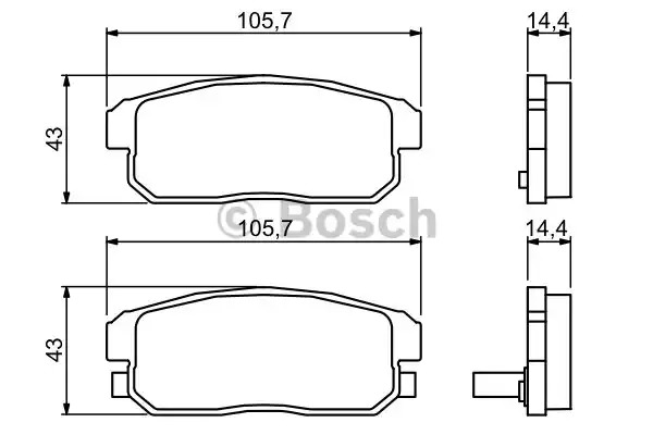 Комплект тормозных колодок BOSCH 0 986 494 223 (BP1158, E9 90R-02A1081/1002, 24039, 7912D100)