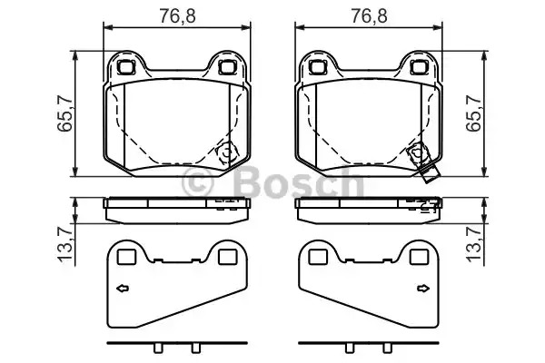 Комплект тормозных колодок BOSCH 0 986 494 229 (BP1164, E9 90R-02A1081/0782, 20323)