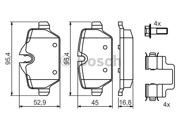 Комплект тормозных колодок BOSCH 0 986 494 269 (BP1181, E1 90R-011209/010, 23623)