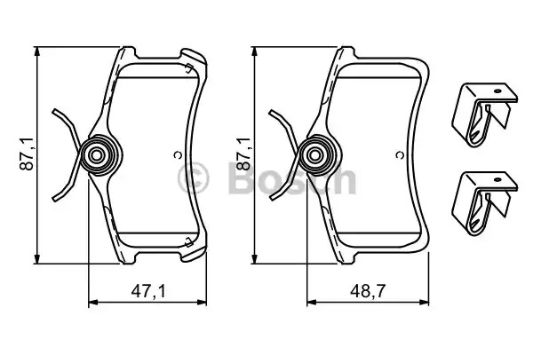 Комплект тормозных колодок BOSCH 0 986 494 274 (BP1186, E1 90R-011209/169, 24013)