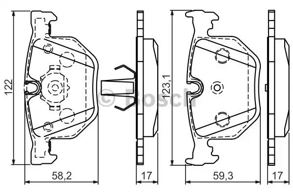 Комплект тормозных колодок BOSCH 0 986 494 286 (BP1198, E1 90R-011195/085, 21487)