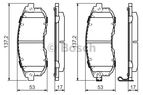 Комплект тормозных колодок BOSCH 0 986 494 337 (BP1227, E9 90R-02A1080/0113, 21561)