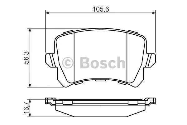 Комплект тормозных колодок BOSCH 0 986 494 344 (BP1252, E1-90R-011078/1371, 24483, 8213D1348)