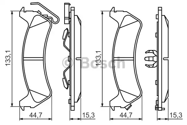 Комплект тормозных колодок BOSCH 0 986 494 348 (BP1256, E1-90R-011076/1391, 24506)