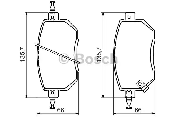 Комплект тормозных колодок BOSCH 0 986 494 366 (BP1274, E9 90R-02A1080/1274, 24056, 7870D969)