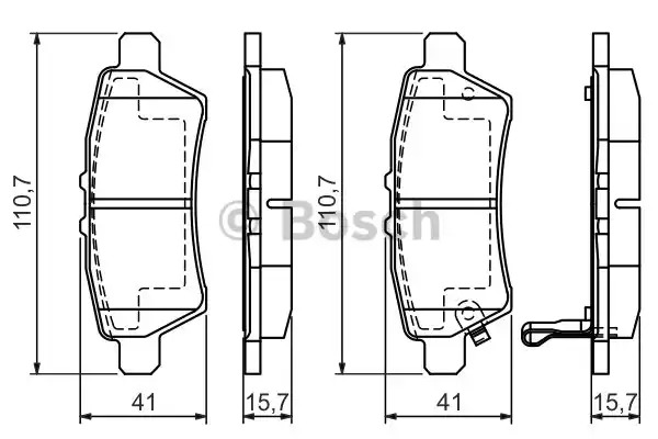 Комплект тормозных колодок BOSCH 0 986 494 369 (BP1277, E9 90R-02A1081/1303, 24241, 8204D110)