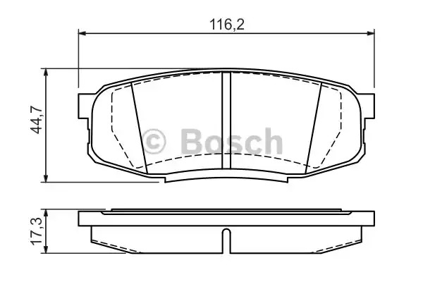 Комплект тормозных колодок BOSCH 0 986 494 380 (BP1288, E9 90R-02A1081/2523, 24653, 8420D1304)