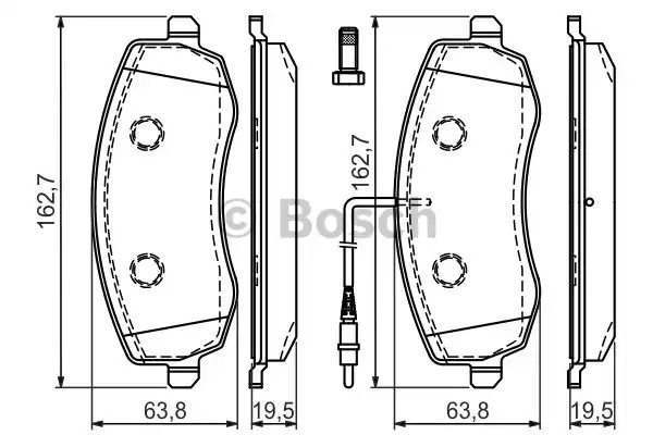 Комплект тормозных колодок BOSCH 0 986 494 385 (BP1293, E9 90R-02A1080/2636, 24839)