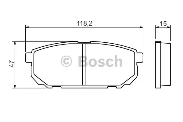 Комплект тормозных колодок BOSCH 0 986 494 388 (BP1296, E1 90R-011195/052, 23993, 8379D1261)