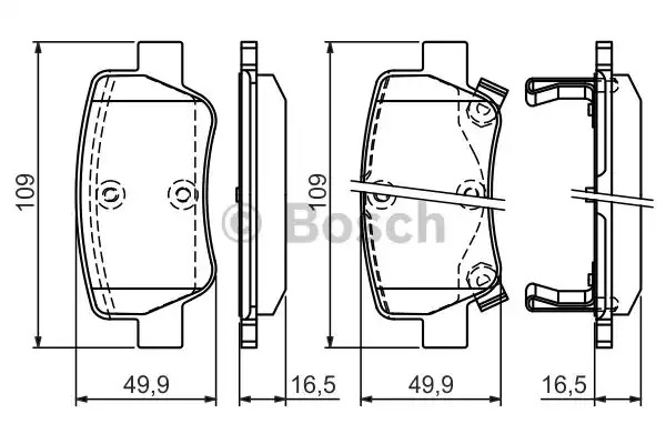 Комплект тормозных колодок BOSCH 0 986 494 403 (BP1327, E9 90R-02A1081/2680, 24885)