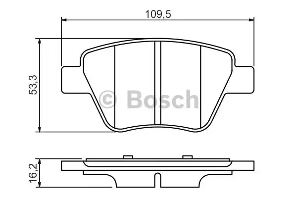 Комплект тормозных колодок BOSCH 0 986 494 416 (BP1338, E1 90R-011078/1629, 24563, 8656D145)