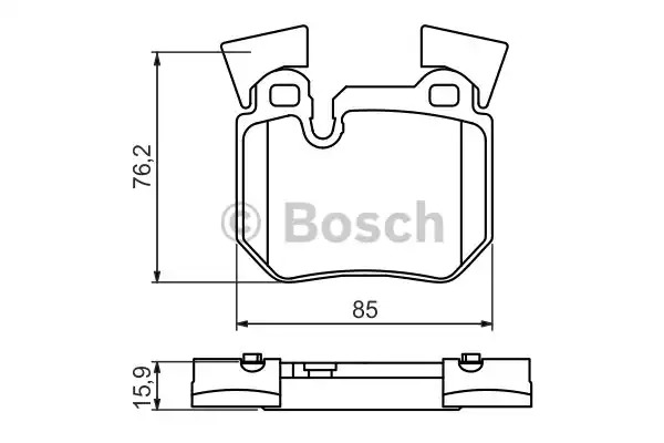 Комплект тормозных колодок BOSCH 0 986 494 421 (BP1343, E1 90R-011078/1636, 24315, 8484D1372)