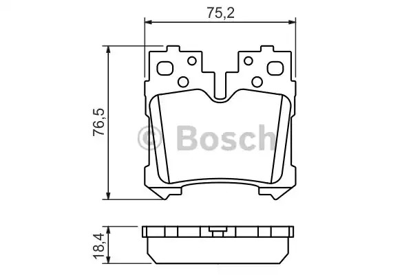 Комплект тормозных колодок BOSCH 0 986 494 424 (BP1346, E1 90R-011078/1640, 24244, 8399D128)