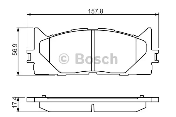 Комплект тормозных колодок BOSCH 0 986 494 430 (BP1352, E9 90R-01904/2023, 24350, 8331D122)