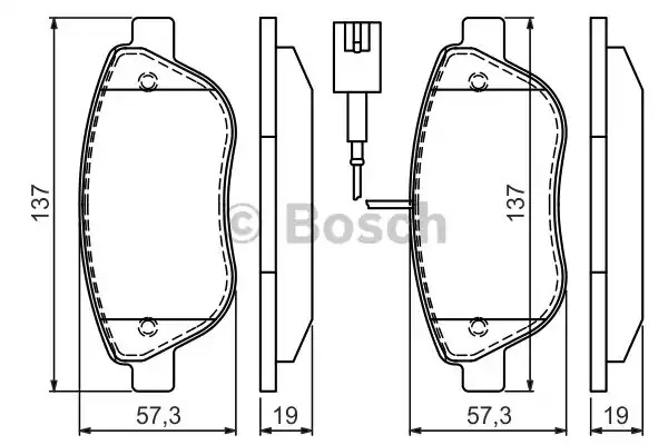 Комплект тормозных колодок BOSCH 0 986 494 464 (BP1385, E1 90R-011199/011, 23708)