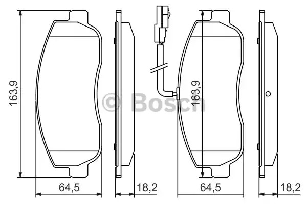 Комплект тормозных колодок BOSCH 0 986 494 498 (BP1417, E1 90R-011076/1957, 25147)