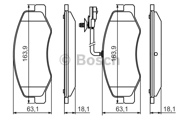 Комплект тормозных колодок BOSCH 0 986 494 499 (BP1418, E1-90R-011076/1959, 25172)