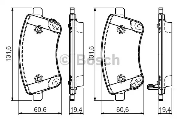 Комплект тормозных колодок BOSCH 0 986 494 552 (BP1473, E9 90R-02A1080/2922, 25184)