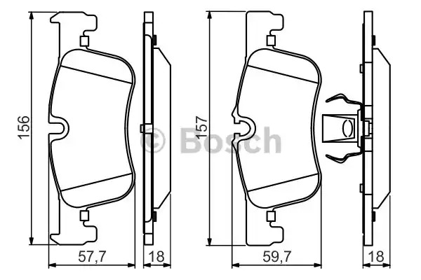 Комплект тормозных колодок BOSCH 0 986 494 561 (BP1482, E9 90R-02A0870/3752, 25014)