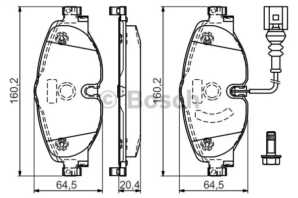 Комплект тормозных колодок BOSCH 0 986 494 660 (BP1505, E9 90R-02A1080/3374, 25683)