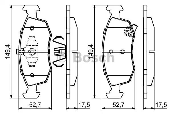 Комплект тормозных колодок BOSCH 0 986 494 687 (BP1682, E11 90R-01770/7210, 25323)