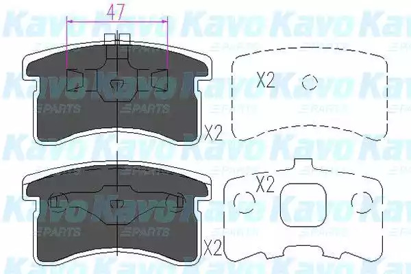 Комплект тормозных колодок KAVO PARTS KBP-1506