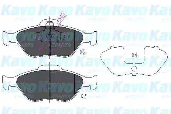 Комплект тормозных колодок KAVO PARTS KBP-4545