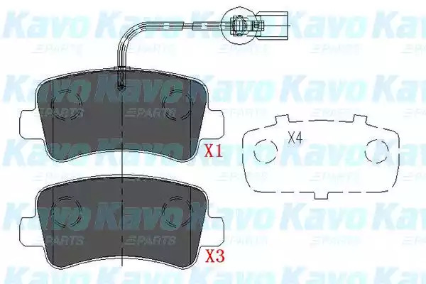 Комплект тормозных колодок KAVO PARTS KBP-6590